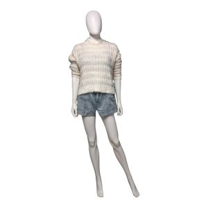 Candie’s Mock Neck Fuzzy Cozy & Soft Sweater Lurxstripe M
